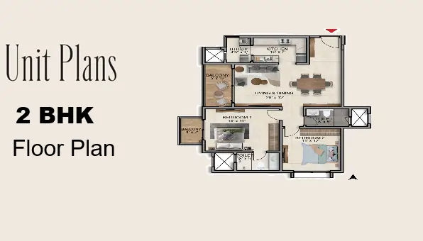 Prestige Basavanagudi 2 BHK Floor Plan